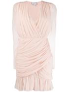 Giambattista Valli Gathered Surplice Dress - Pink