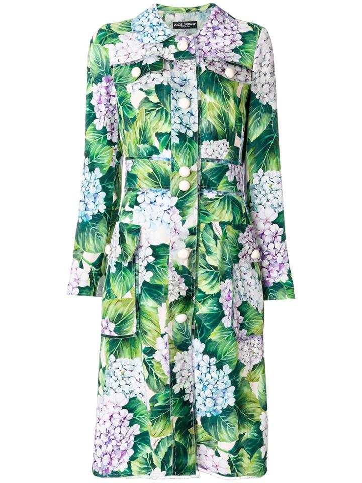 Dolce & Gabbana Hydrangea Coat - Green