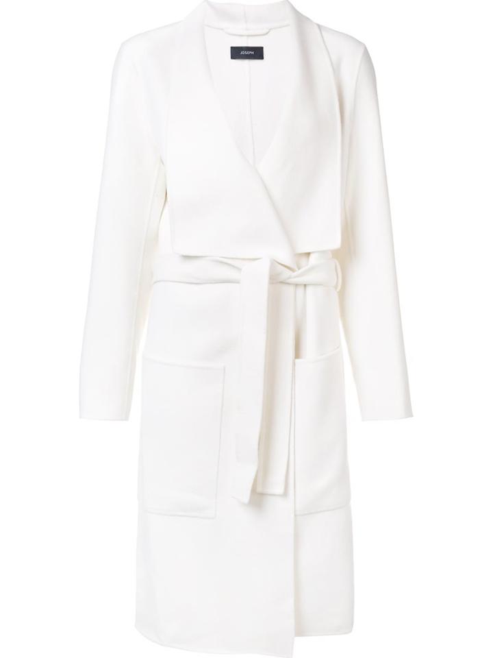 Joseph Pointy Mid-length Coat, Women's, Size: 38, White, Cashmere/wool