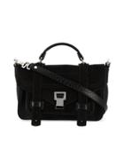 Proenza Schouler Ps1+ Tiny With Embossed Croc Strap - Black