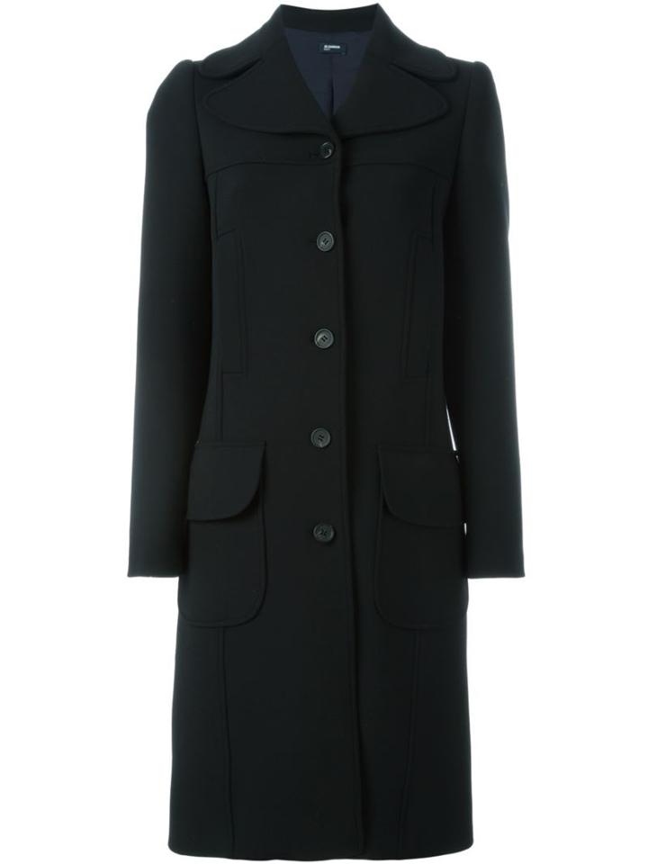 Jil Sander Navy Single Breasted Coat, Women's, Size: 38, Black, Polyester/spandex/elastane/wool