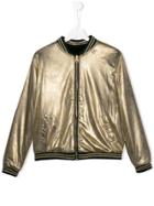 Little Marc Jacobs Teen Metallic Bomber Jacket - Gold