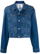Calvin Klein Jeans Cropped Omega Trucker Jacket - Blue
