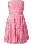 Moschino Cheap & Chic Strapless Lace Dress, Women's, Size: 44, Pink/purple, Cotton/polyamide/rayon
