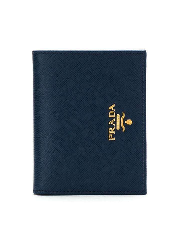 Prada Small Saffiano Billfold Wallet - Blue