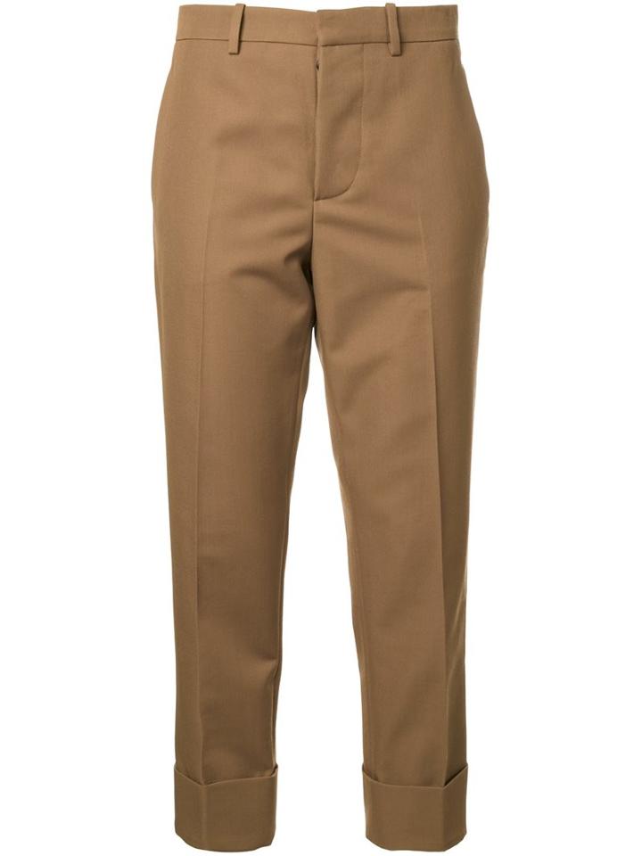 Marni Cropped Tailored Trousers, Women's, Size: 40, Brown, Wool