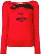 No21 Face-intarsia Sweater - Red