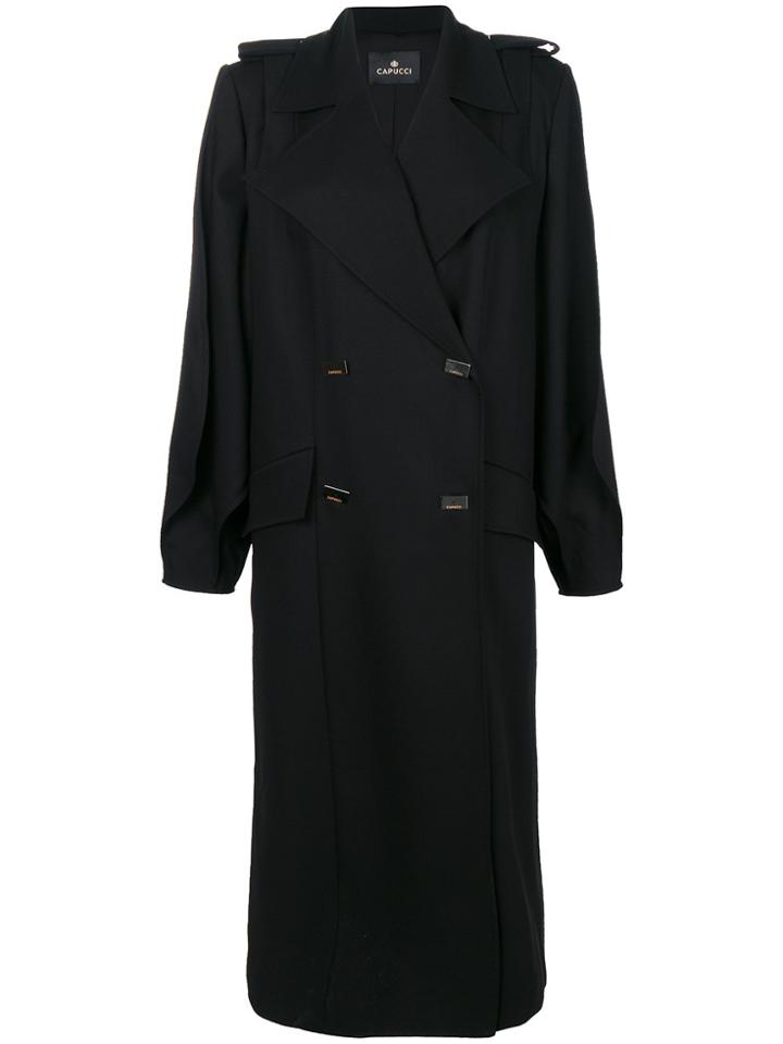Capucci Double Breasted Coat - Black