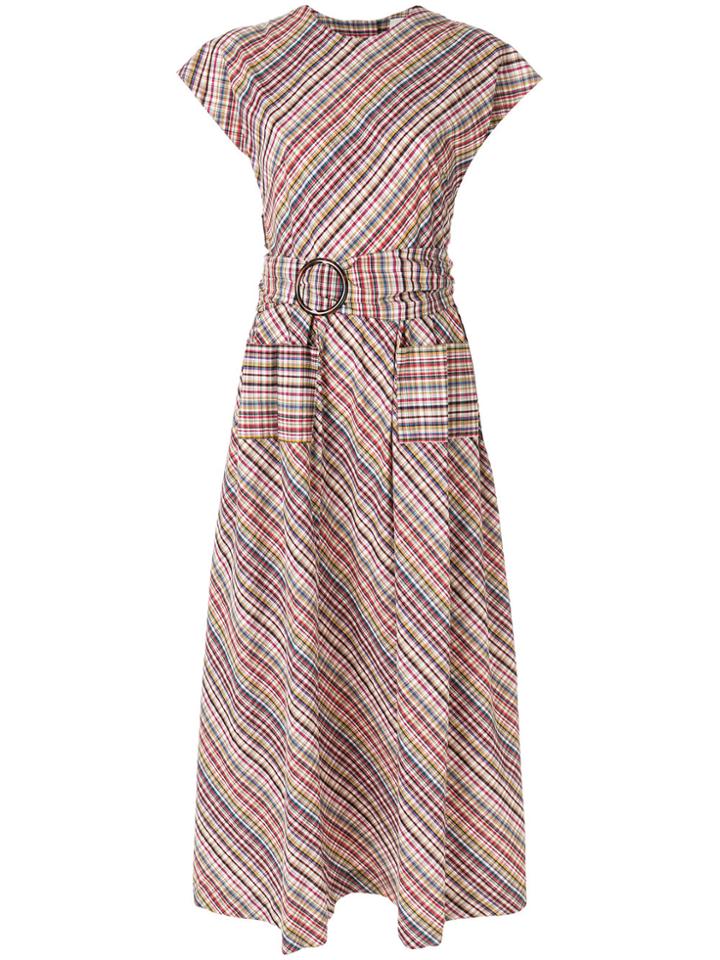 Isa Arfen Belted Plaid Dress - Multicolour