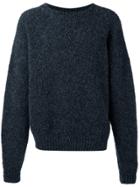 E. Tautz Flocked Round Neck Jumper - Blue