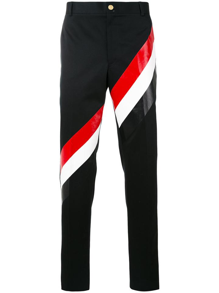 Thom Browne - Diagonal Stripe Chinos - Men - Cotton - 0, Blue, Cotton