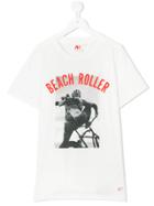 American Outfitters Kids Teen Beach Roller Print T-shirt - White