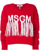Msgm Loose Thread Detail Jumper - Red