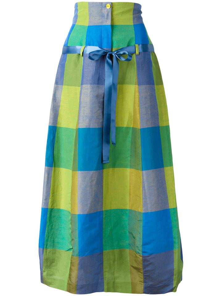Kenzo Vintage Geometric A-line Skirt - Green