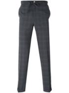 Pt01 - Checked Trousers - Men - Polyester/spandex/elastane/virgin Wool - 50, Grey, Polyester/spandex/elastane/virgin Wool