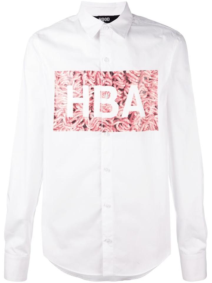 Hood By Air Logo Print Shirt, Men's, Size: Xl, White, Cotton