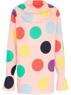 George Keburia Polka Dot Print Cotton Mini Dress - Pink