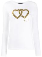 Love Moschino Heart Logo Print T-shirt - White