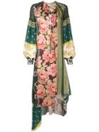 Oscar De La Renta Asymmetrical Multi-pattern Dress - Multicolour
