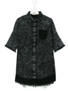 Andorine - Raw Edges Denim Dress - Kids - Cotton/polyester/spandex/elastane - 14 Yrs, Black