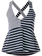 Semicouture Striped Cross Back Vest - Blue