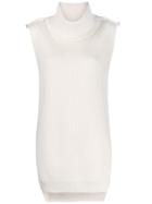 Stella Mccartney Ribbed Turtleneck Knitted Top - White