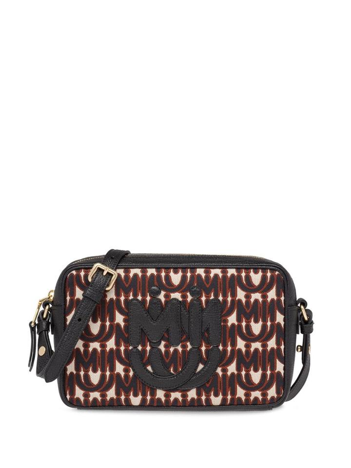 Miu Miu Jacquard Madras Shoulder Bag - Black