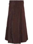 Comme Des Garçons Vintage Pinstripe Wrap Flared Skirt - Brown