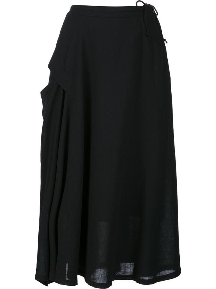 Y's 'yoke Panel' Skirt, Women's, Size: 1, Black, Cupro/wool