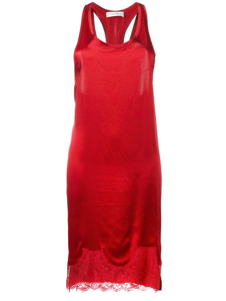 Faith Connexion Lace Detail Midi Dress, Women's, Size: Medium, Red, Silk