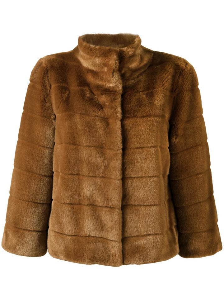 Armani Jeans - Faux-fur Jacket - Women - Modacrylic/polyester - 42, Brown, Modacrylic/polyester