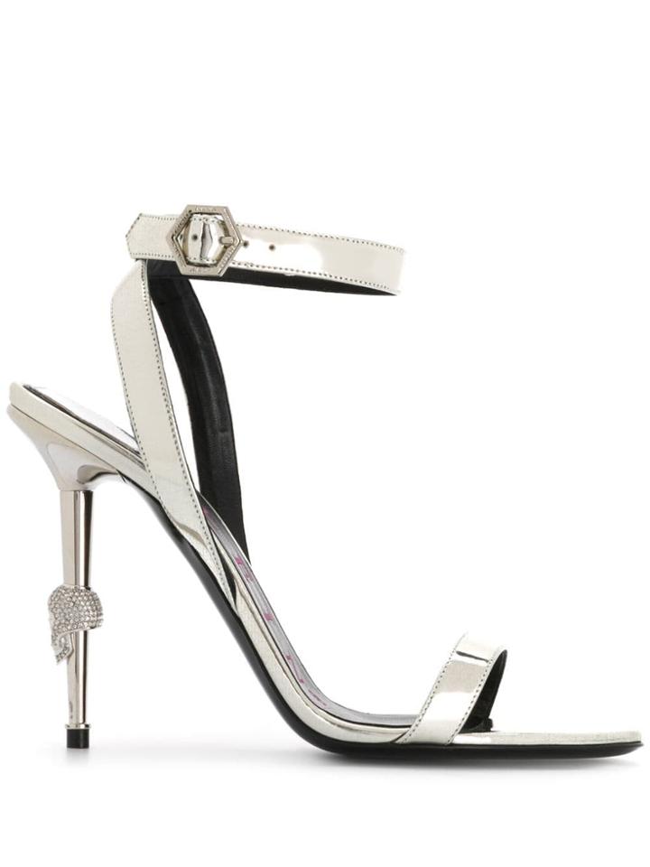 Philipp Plein Silver Statement Sandals