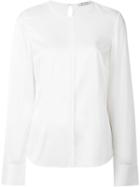 T By Alexander Wang Longsleeved Blouse, Women's, Size: 8, White, Silk/spandex/elastane