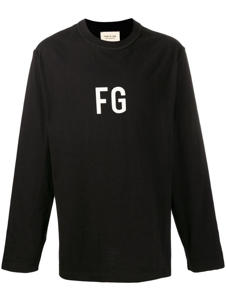 Fear Of God Logo Monogram Print Sweatshirt - Black