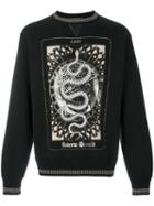 Roberto Cavalli - Snake Print Ribbed Sweatshirt - Men - Cotton/viscose/wool - S, Black, Cotton/viscose/wool