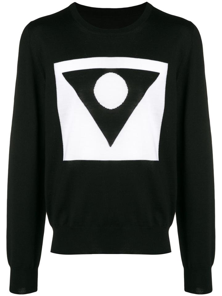 Maison Margiela Geometric Print Knitted Jumper - Black