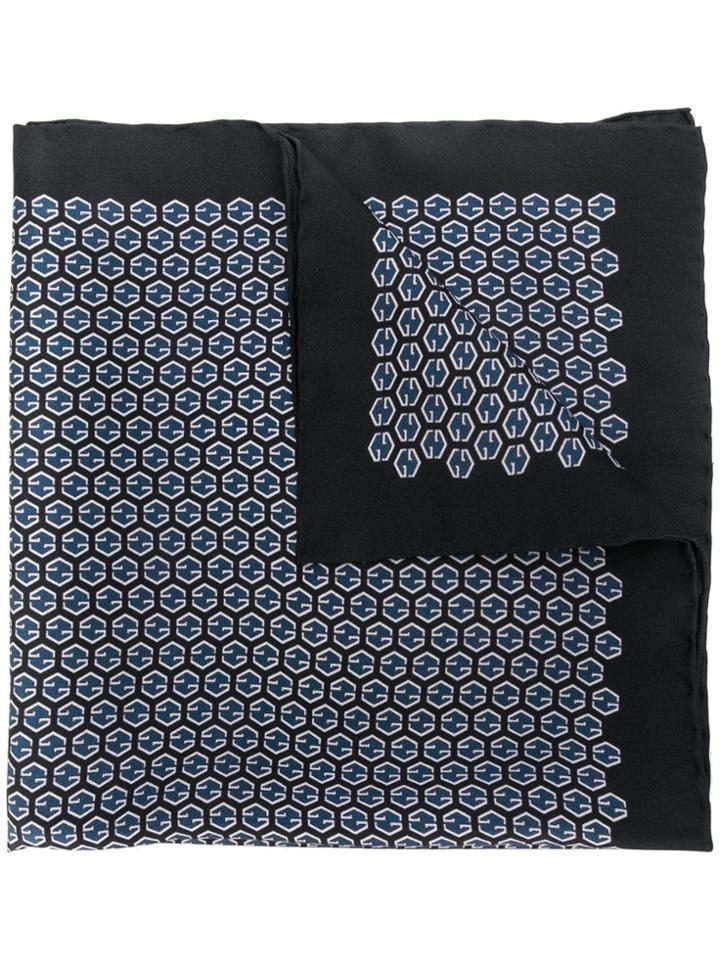 Gucci Gg Charmet Twill Pocket Square - Blue