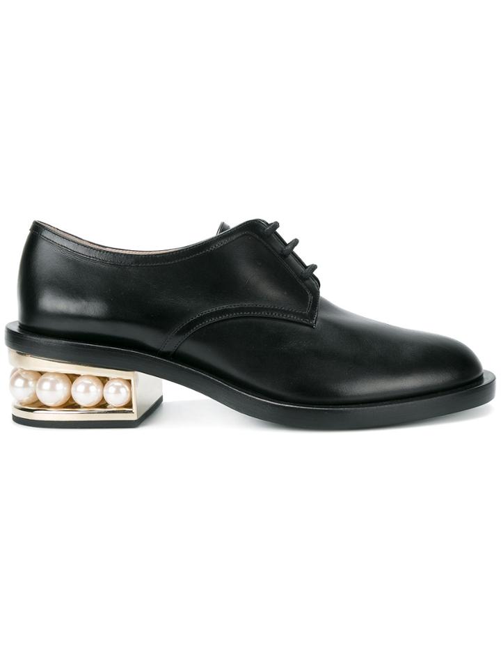 Nicholas Kirkwood Black Casati Pearl 35 Derby Shoes