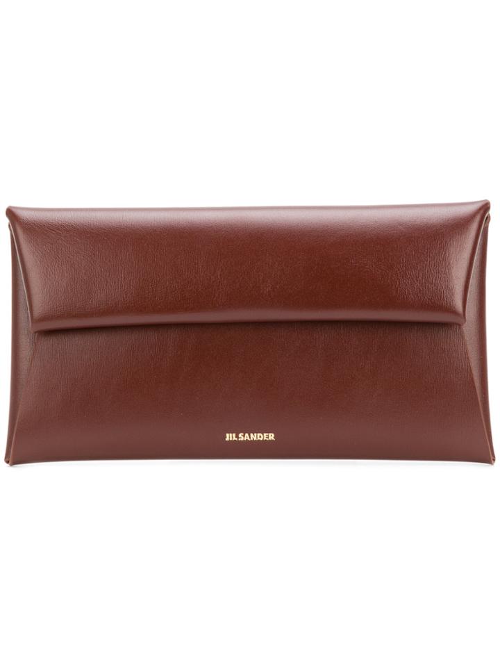 Jil Sander Foldover Top Wallet - Brown