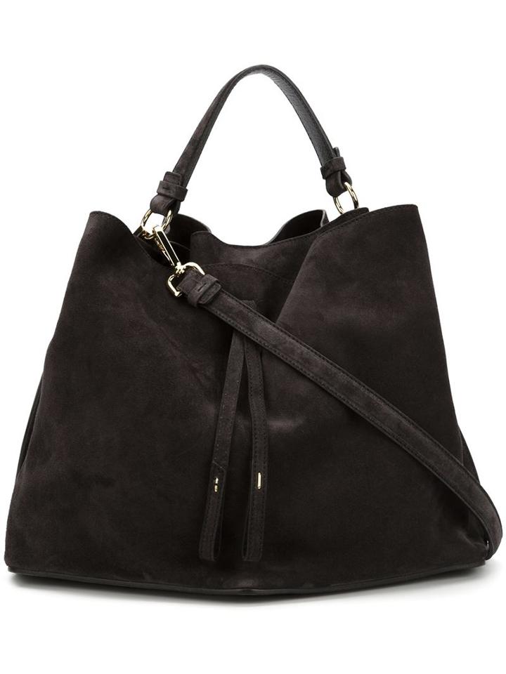 Maison Margiela Drawstring Hobo Tote, Women's, Black, Suede