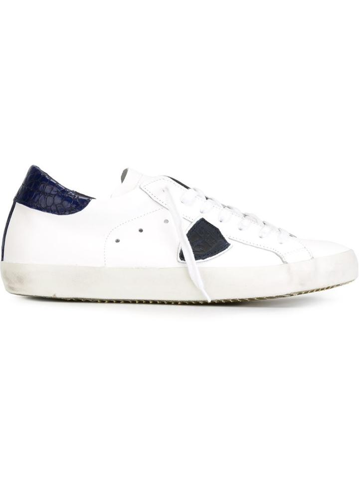 Philippe Model Classic Sneakers, Men's, Size: 44, White, Calf Leather/leather/cotton/rubber