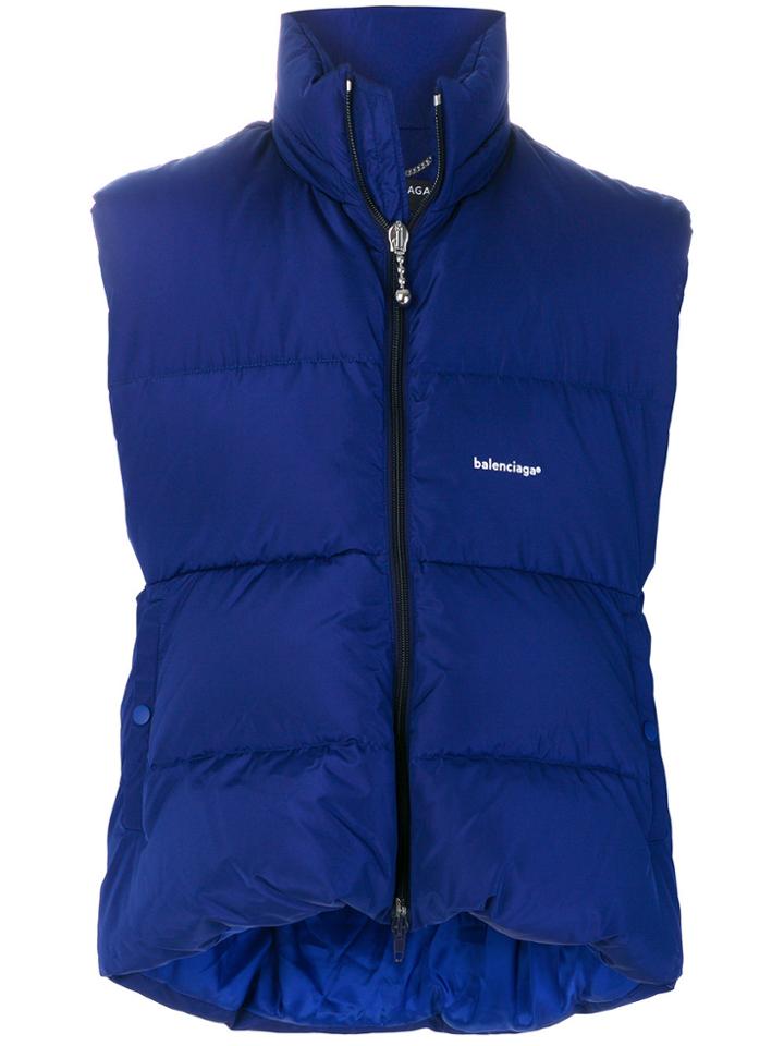 Balenciaga Hooded Puffer Vest B - Blue