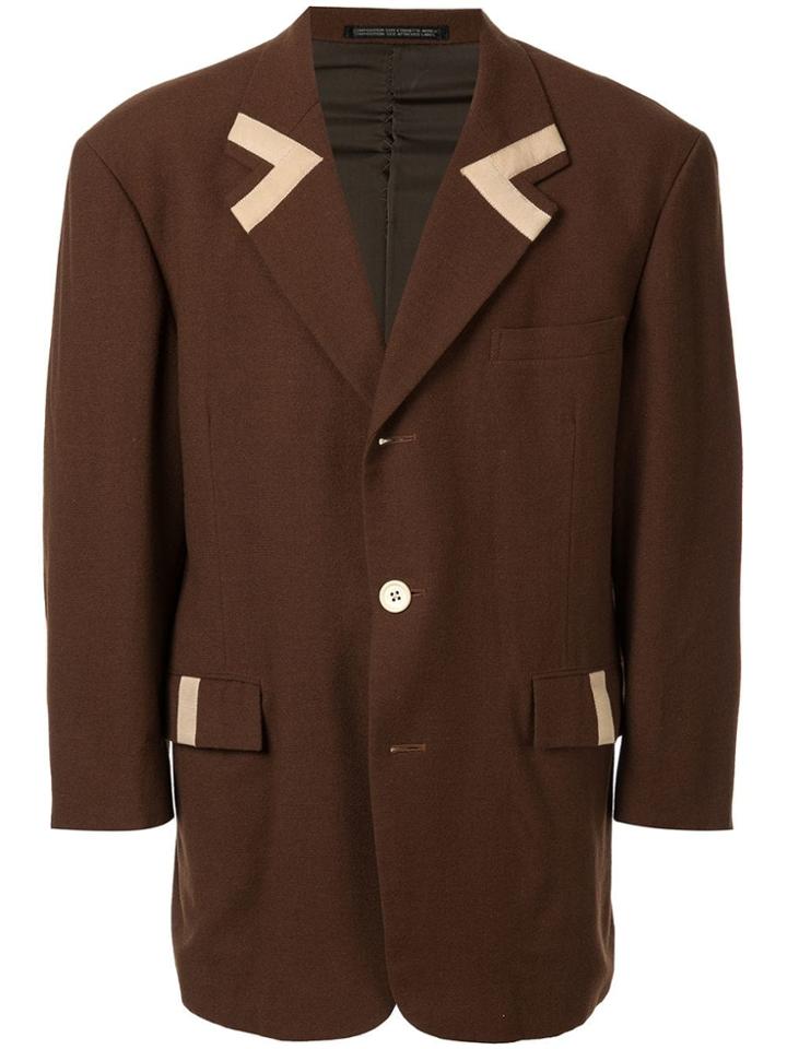 Yohji Yamamoto Vintage Appliqué-detail Blazer - Brown