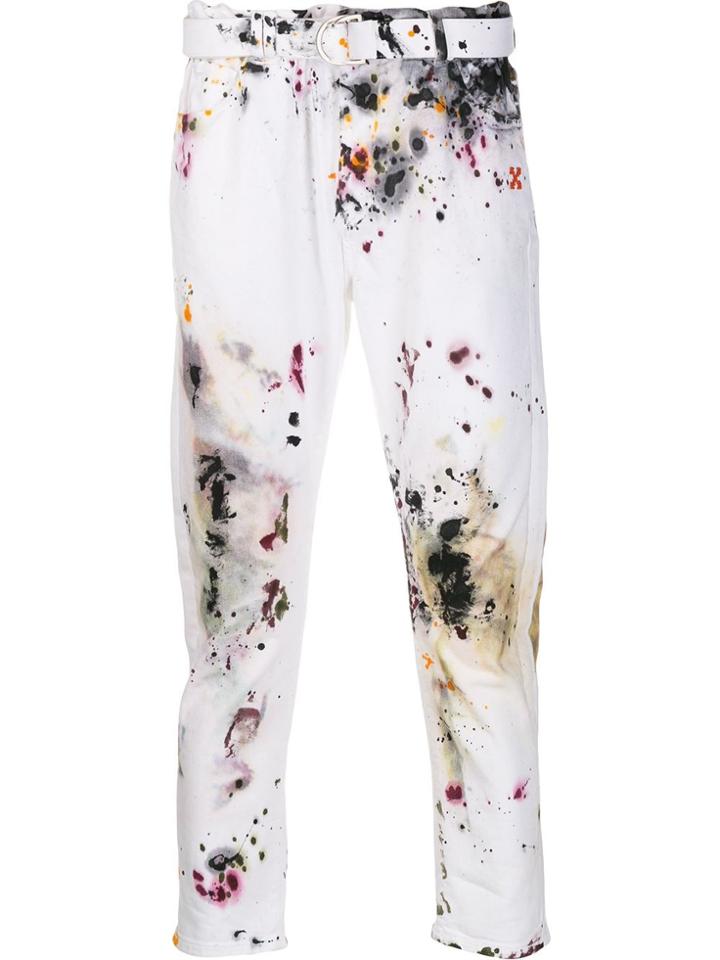 Off-white Splattered Diag Slim Trousers