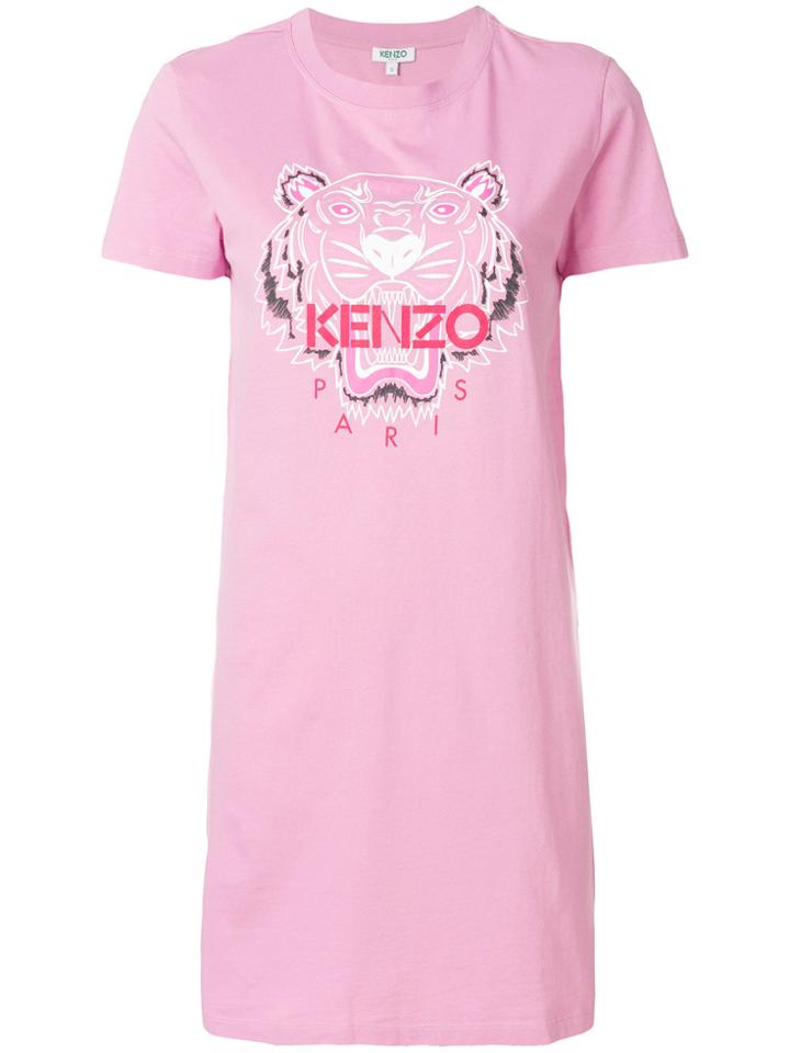 Kenzo Bleached Tiger T-shirt Dress - Pink & Purple
