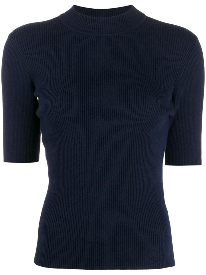Ymc Short Sleeved Knitted Top - Blue