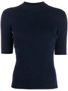 Ymc Short Sleeved Knitted Top - Blue