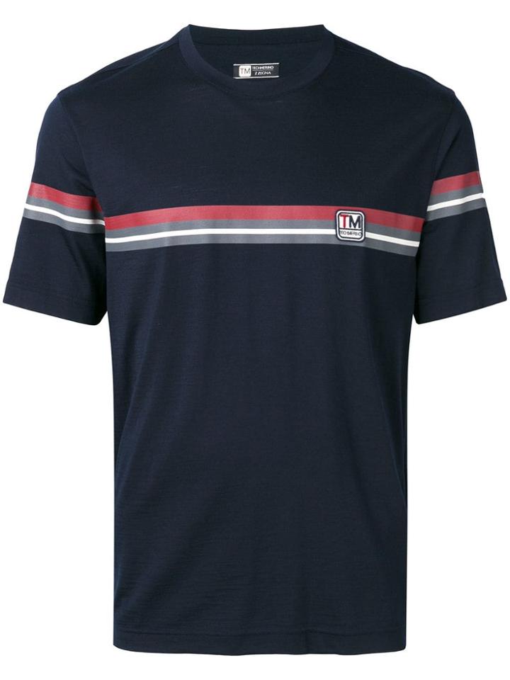 Z Zegna Techmerino Contrasting Stripe T-shirt - Blue