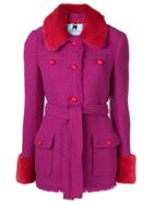 Blumarine Fitted Fur Trim Jacket - Pink