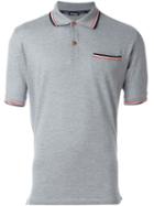 Kiton Contrast Trim Polo Shirt, Men's, Size: L, Grey, Cotton